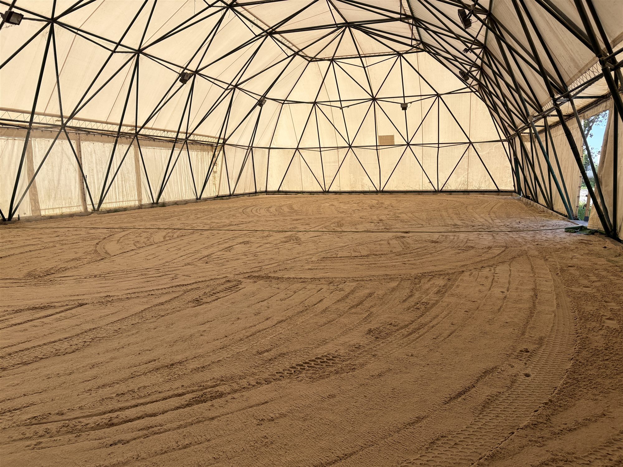 Interior of the covered riding arena
